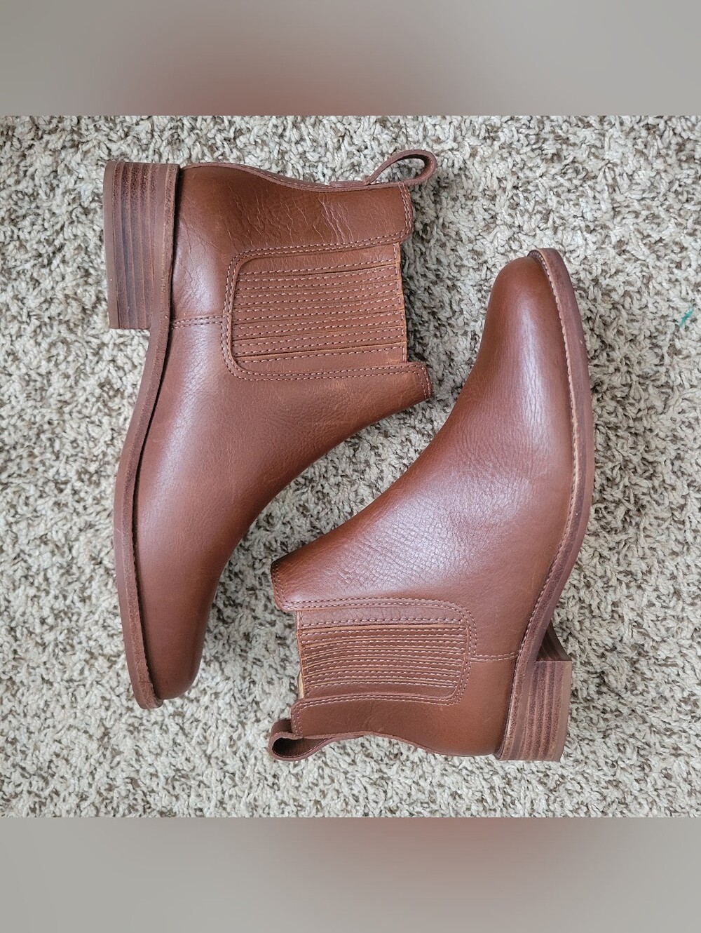 Madewell Ainsley Chelsea Boot Boots Shoes Dark Chestnut Brown Leather Size 7 - Picture 4 of 9